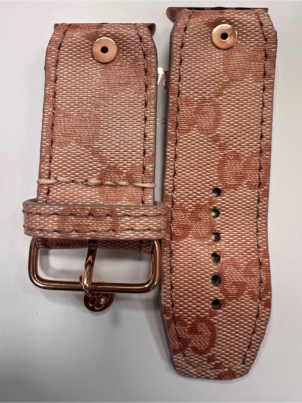 Spark*l band Peach Crystal Gucci Imprime  Watch Strap - Picture 4 of 5